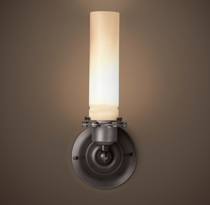 Edison Milk Glass Sconce Gunmetal
