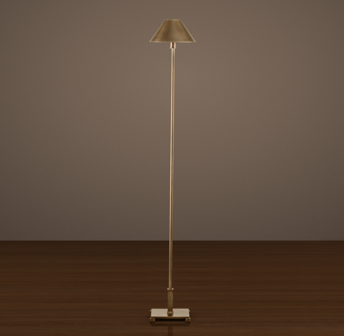 Petite Candlestick Floor Lamp with Metal Shade