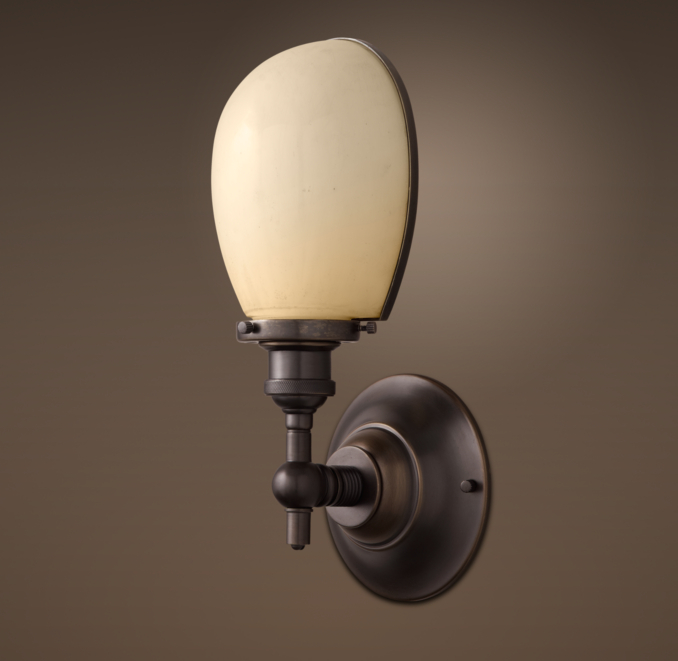 Vintage English Oval Single Sconce