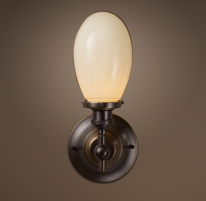Vintage English Oval Single Sconce
