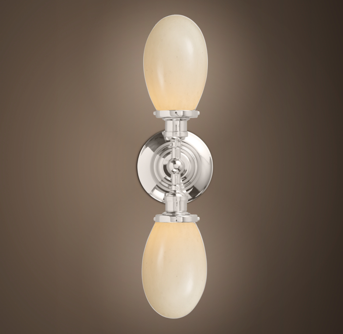 Vintage English Oval Double Sconce