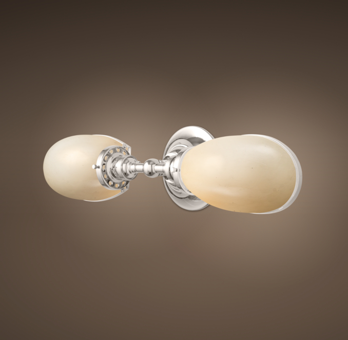 Vintage English Oval Double Sconce