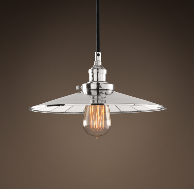 Reflector Filament 11" Pendant Polished Nickel