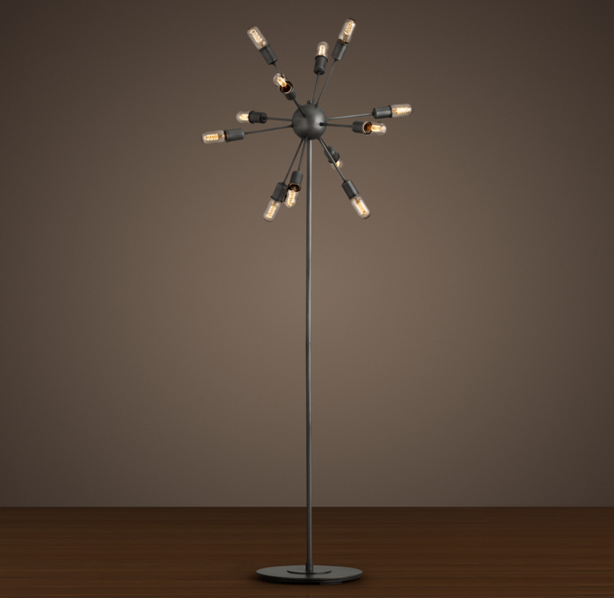 Sputnik Filament Floor Lamp Aged Steel