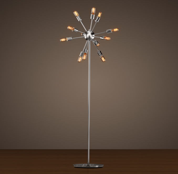 Sputnik Filament Floor Lamp Polished Nickel
