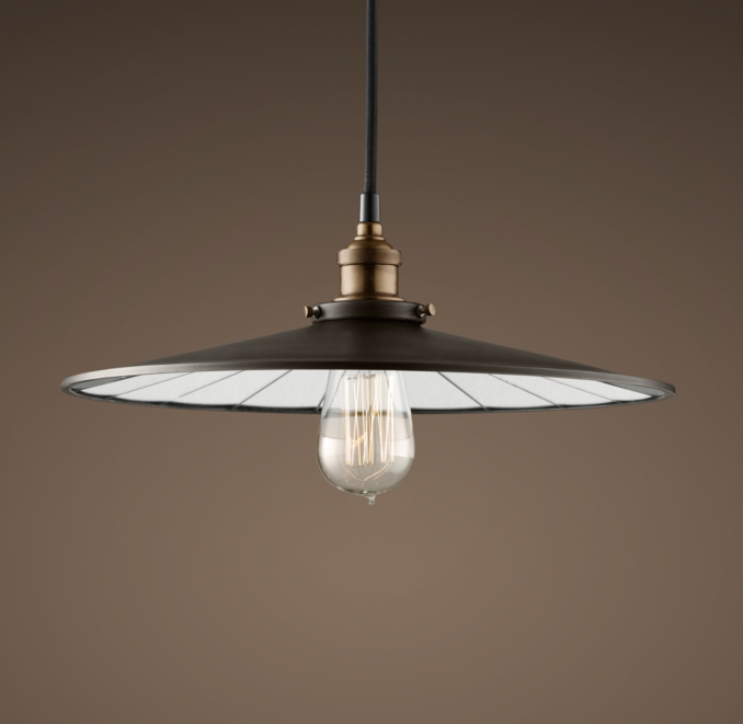 Reflector Filament 14" Pendant Aged Steel