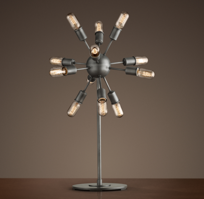 Sputnik Filament Table Lamp Aged Steel