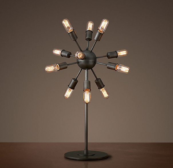 Sputnik Filament Table Lamp - Aged Steel