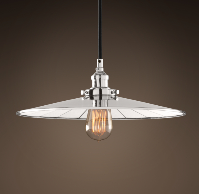 Reflector Filament 14" Pendant Polished Nickel