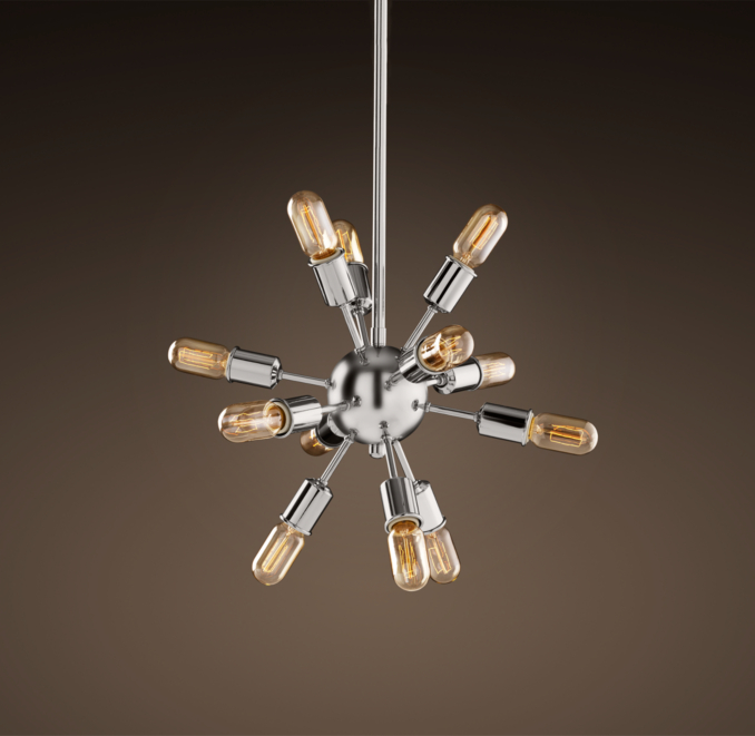 Sputnik Filament Chandelier Polished Nickel Small
