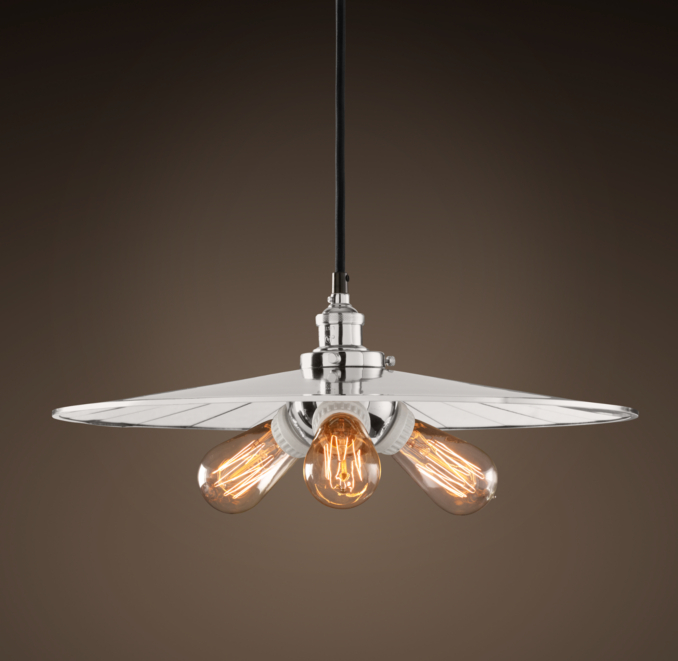Reflector Filament 18" Pendant Polished Nickel