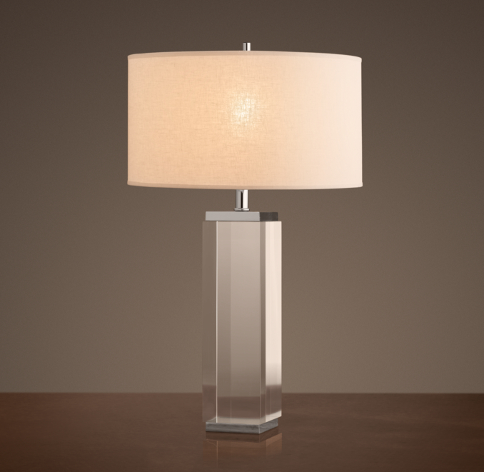 Square Column Table Lamp Crystal