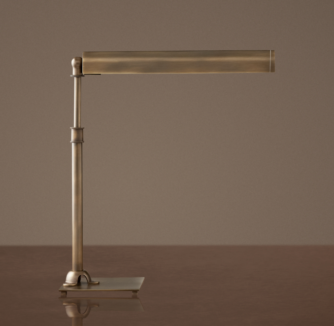 Slimline Table Lamp Vintage Brass