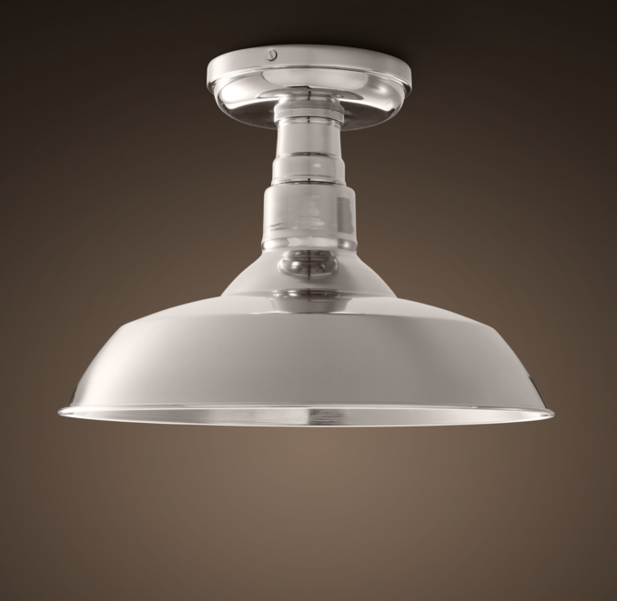 Vintage Barn Flushmount Polished Nickel