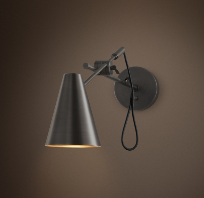 20th C. Torpedo Sconce Aged Steel
