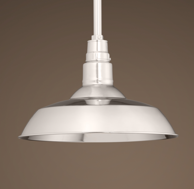 Vintage Barn Pendant Polished Nickel