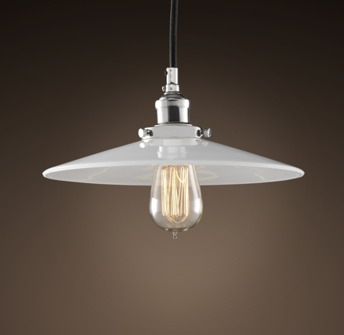 Milk Glass Filament 11" Pendant Polished Nickel