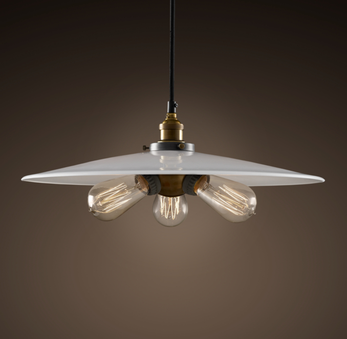 Milk Glass Filament 18" Pendant Aged Steel