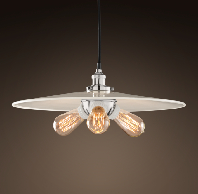 Milk Glass Filament 18" Pendant Polished Nickel