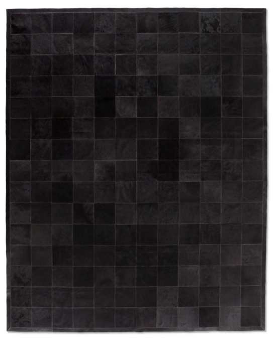 Argentine Cowhide Tile Rug - Black