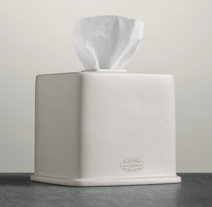 Flatiron Union Stoneware - Tissue Box - White