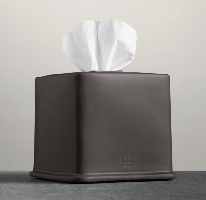 Flatiron Union Stoneware - Tissue Box - Charcoal