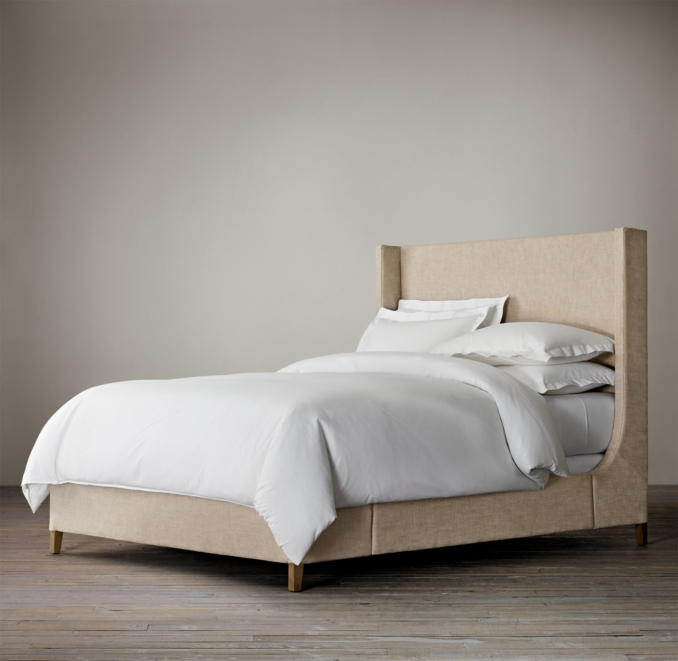 Grayson Leather Sleigh Bed without Footboard