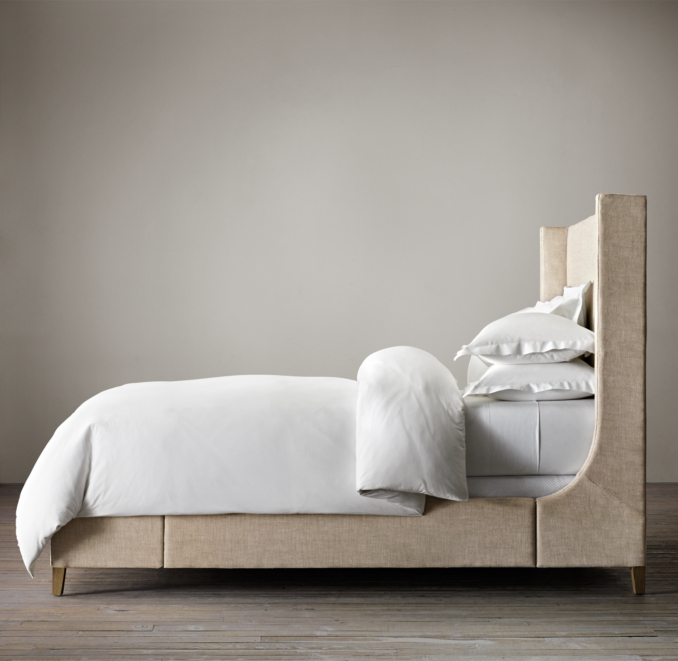 Grayson Leather Sleigh Bed without Footboard