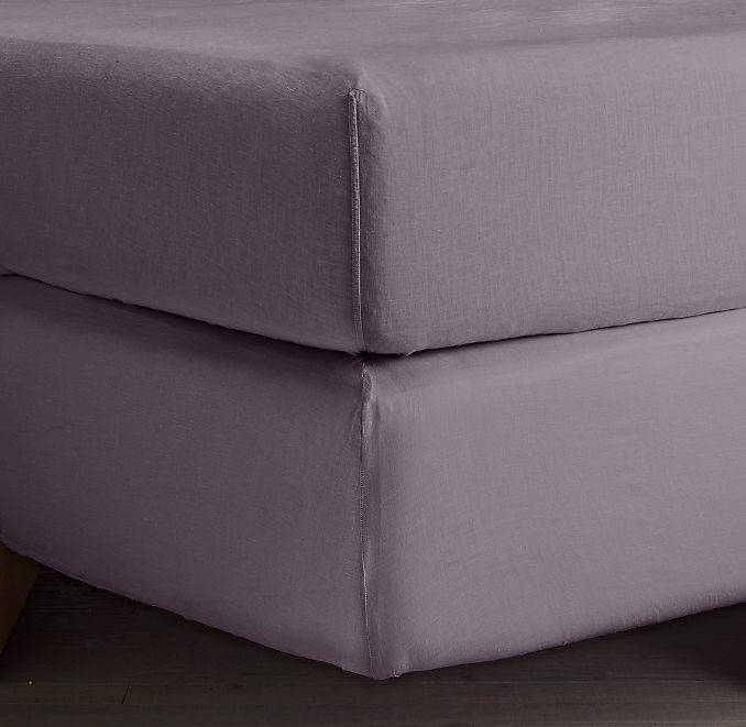 Garment-Dyed Linen Box-Spring Cover
