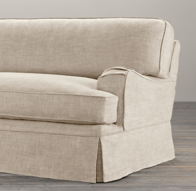 60" English Roll Arm Slipcovered Sofa