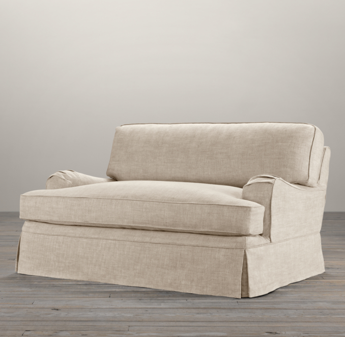 60" English Roll Arm Slipcovered Sofa