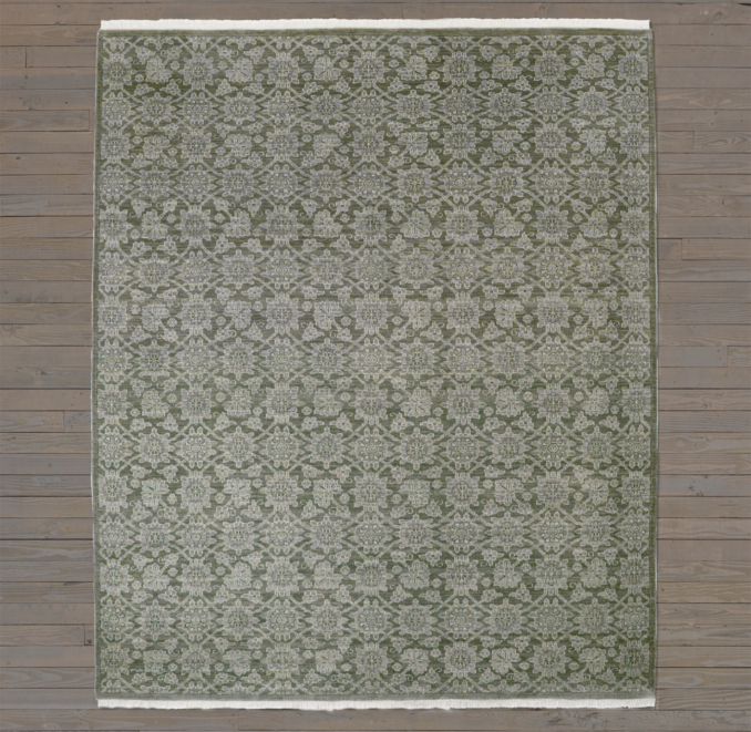 Moderne Floral Rug Swatch - Sage