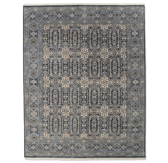 Moderne Geometric Rug Swatch - Blue