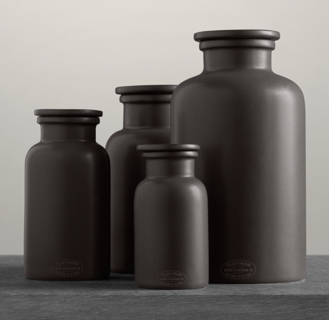 Flatiron Union Stoneware Bottles Charcoal