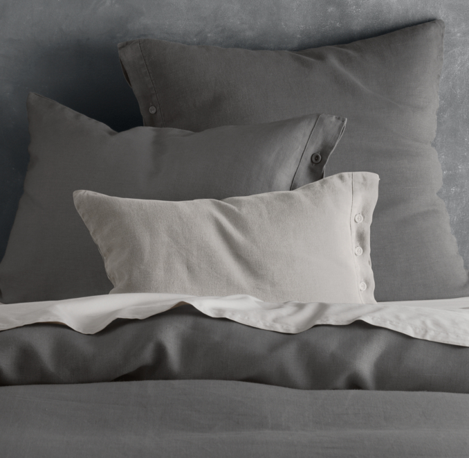 Garment-Dyed Textured Linen Lumbar Sham