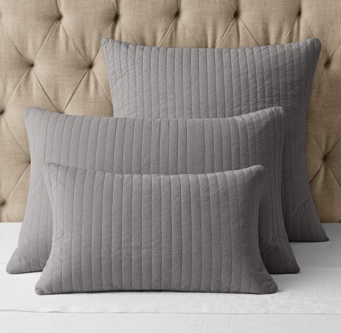 Garment-Dyed Straight Stitch Quilt Sham