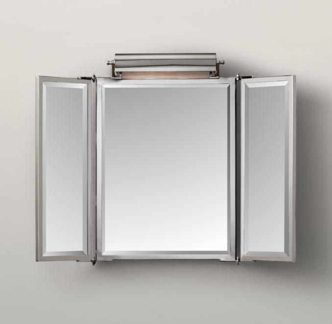 Tri-fold Lit Wall Mirror
