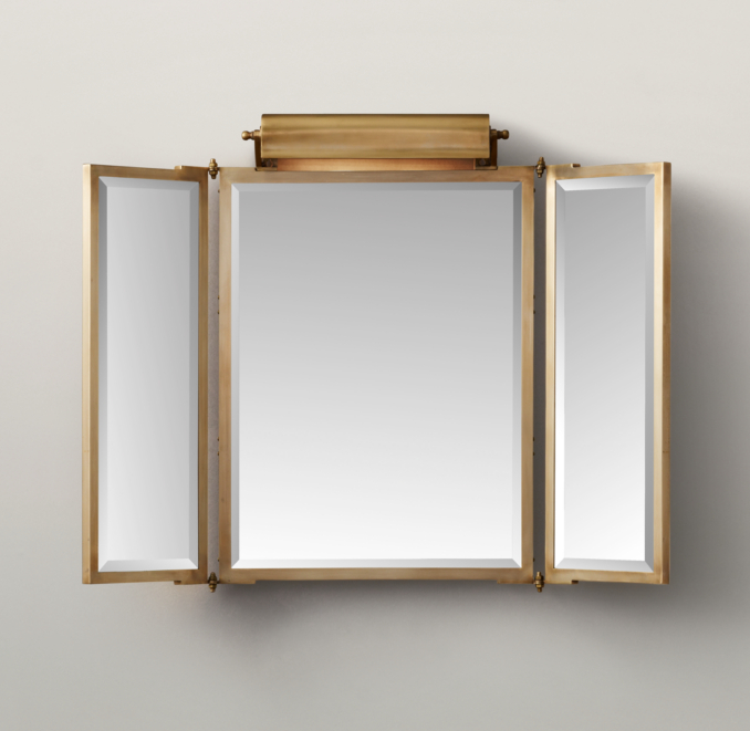 Tri-fold Lit Wall Mirror