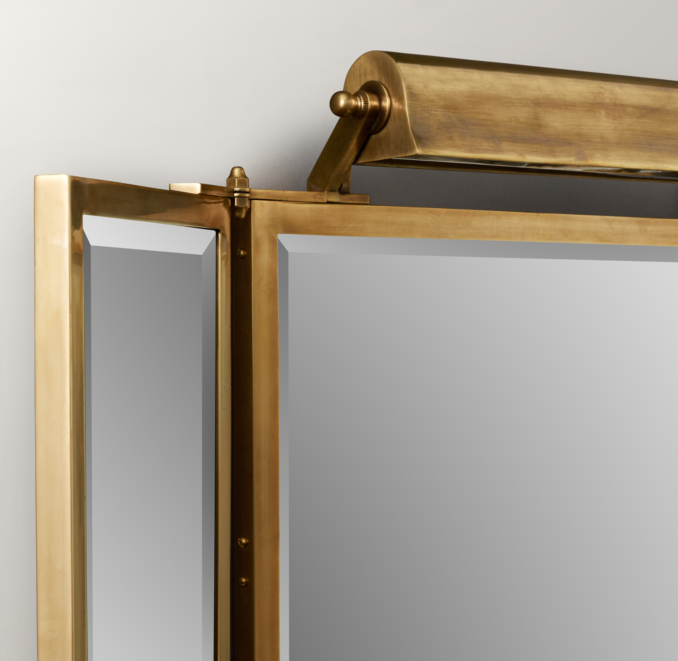 Tri-fold Lit Wall Mirror