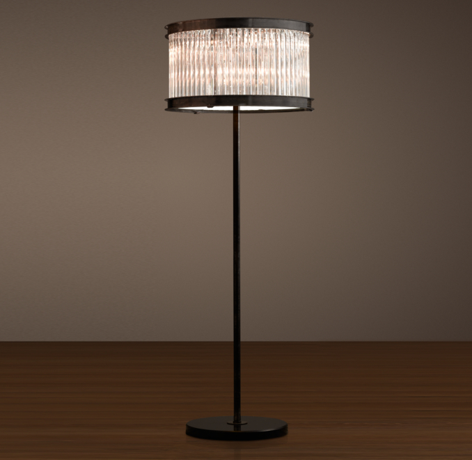 1920s Essex Crystal Rod Floor Lamp