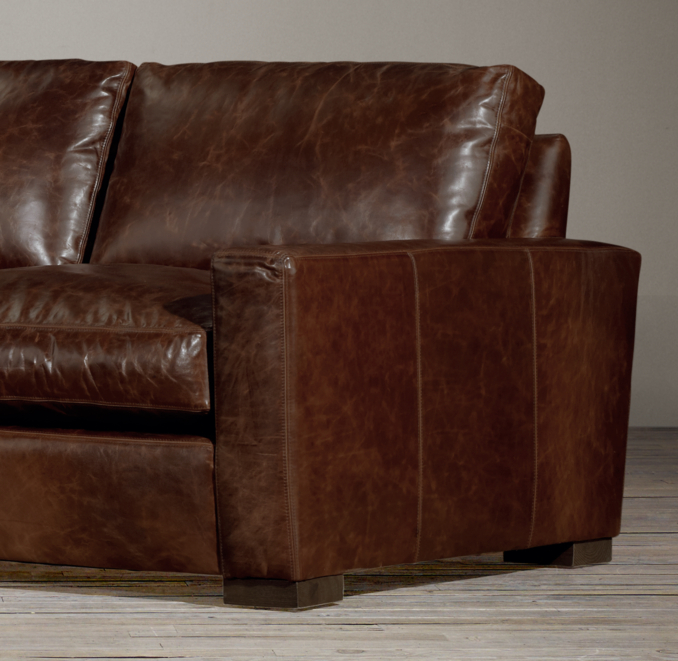 10' Maxwell Leather Three Cushion Sofa