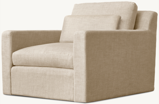 Belgian Track Arm Upholstered Swivel Chair