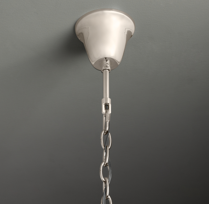 Foucault's Orb Crystal Chandelier Polished Nickel Medium