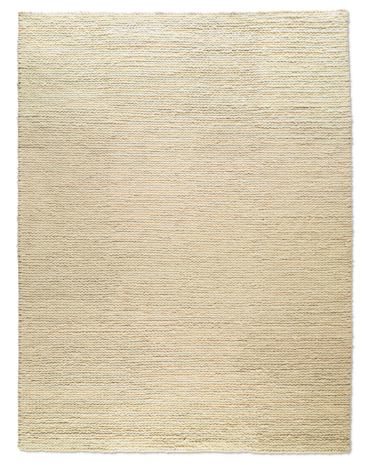 Chunky Braided Wool Rug - Cream