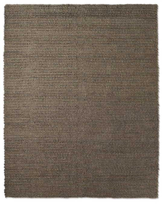 Chunky Braided Wool Rug - Grey