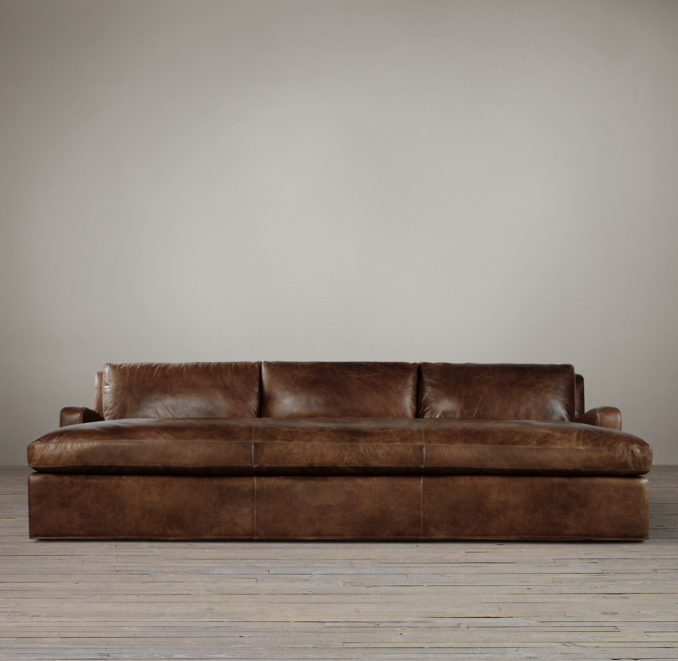 Belgian Slope Arm Leather Daybed