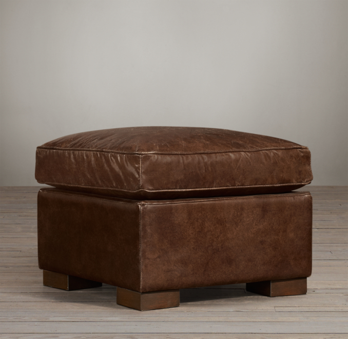 Collins Leather Ottoman