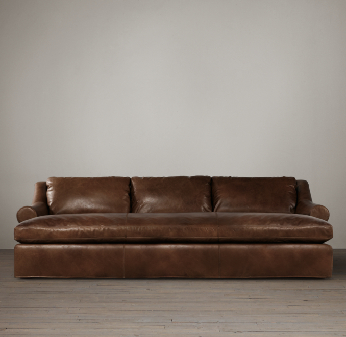 Belgian Roll Arm Leather Daybed