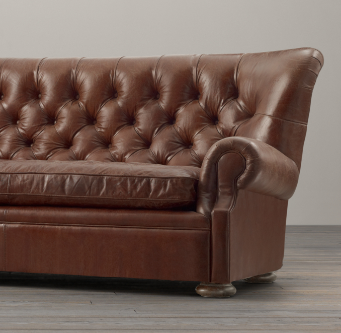 9' Churchill Leather Sofa without Nailheads