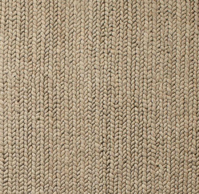Chunky Braided Wool Rug Swatch - Oatmeal